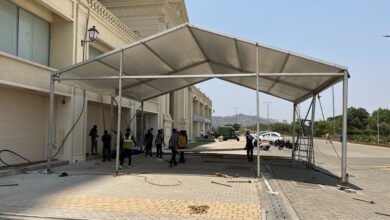 Aluminium German Hanger Tent on Rent